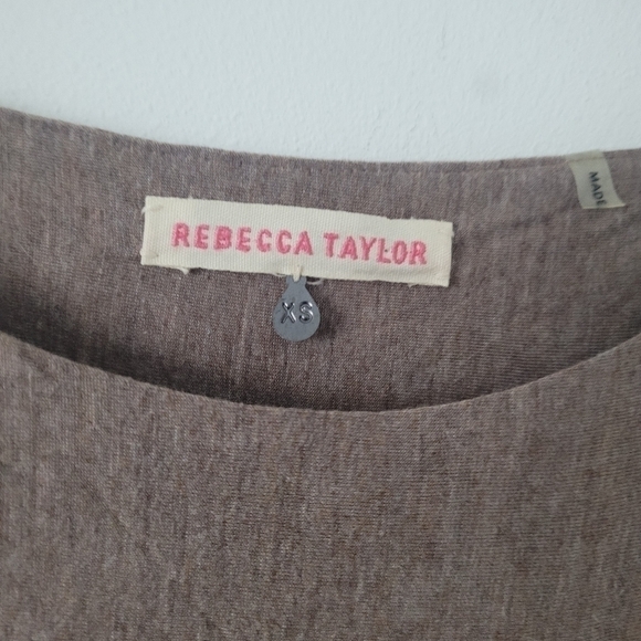 Rebecca Taylor Taupe Bodycon Ruched Long Sleeve Mini Dress Size Extra Small - Picture 12 of 12